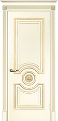 Межкомнатные двери INTERNE DOORS "МОНТАНЬОЛА" Багет-18 (ДГ) Слоновая кость эмаль/патина золото