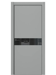 Двери WestStyle  "IN 1" Серая Гавань /Чёрное Lacobel /алюм.кромка  ДО