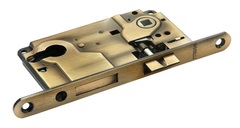 Замок с ригелем под ключевой цилиндр morelli l1885 ab цвет – бронза