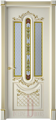Межкомнатные двери INTERNE DOORS "АЛЕКСАНДРИЯ-2" (ДО) Слоновая кость эмаль/патина золото