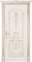 Межкомнатные двери INTERNE DOORS "ДИАМАНТ" (ДГ) Эмаль белая/патина золото