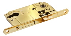Замок с ригелем под ключевой цилиндр morelli l1885 pg цвет – золото