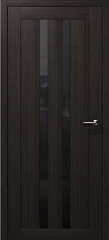 Межкомнатные двери ВОСХОД "СИГМА" Орех бисмарк (венге) черное стекло ДО