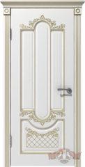 Межкомнатные двери ВФД "АЛЕКСАНДРИЯ" 41ДГ0, белая эмаль/патина золото