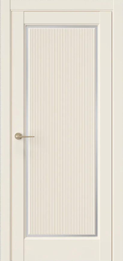 ДВЕРИ ТРИУМФ "LVT-1 FL" Emlayer бежевый CV / Белое сатинат (ДО)