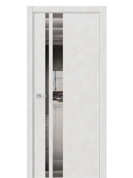 Двери WestStyle  "IN 38" Бетон Лайт /Зеркало графит /алюм.кромка  ДО