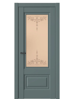 Двери WestStyle  "Ch 8"  Нефритовый сад/ бронза сатинат ДО