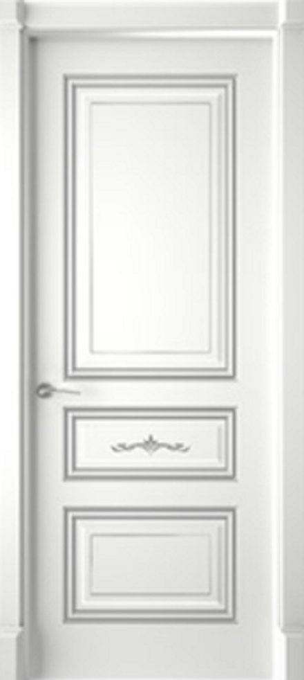 Межкомнатные двери INTERNE DOORS "ТОЛЕДО" (ДГ) Белая эмаль/патина серебро