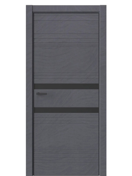 Двери WestStyle  "IN 13" Стоунлайн Дарк /Черное сатин Matelac /алюм.кромка ДО