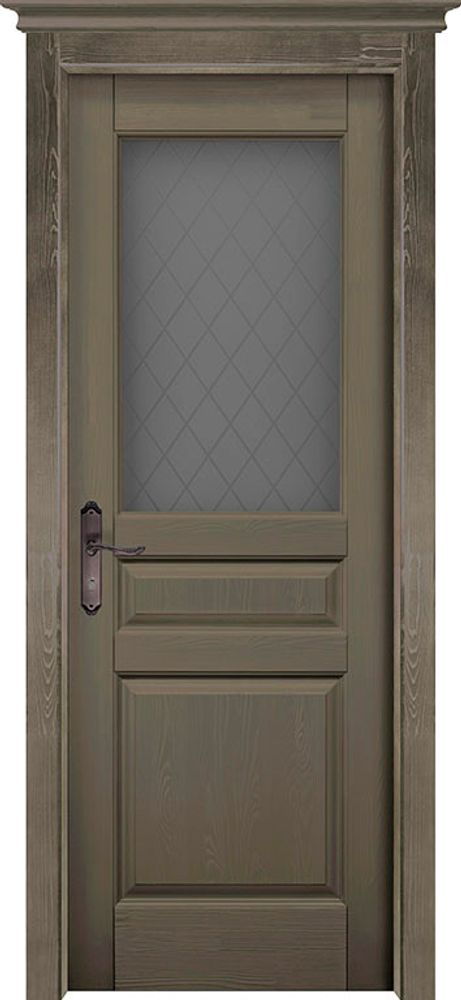 Двери межкомнатные Пандора ДО массив сосны /Олива /Мателюкс графит