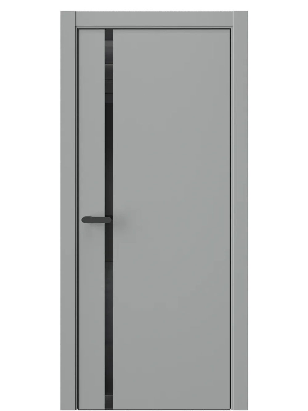 Двери WestStyle  "IN 36" Серая Гавань /Чёрное Lacobel /алюм.кромка  ДО
