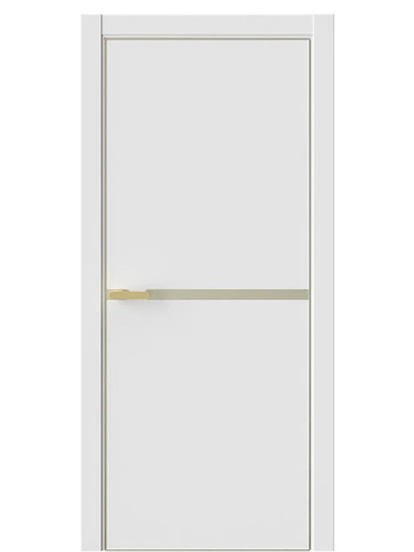 Двери WestStyle  "IN М1" Белая Вуаль /молдинг /алюм.кромка  ДГ