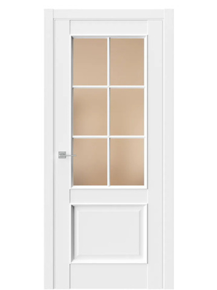 Двери WestStyle En 6 Emlayer белый / Бронза Сатинат  ДО