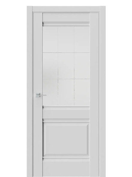Двери WestStyle  "Ch 6"  Emlayer серый/ белое сатинат ДО