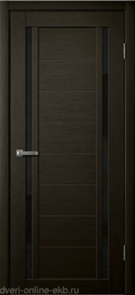 Межкомнатные двери La Stella 203 Дуб мокко/Черное стекло/Зеркало ДО