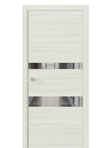 Двери WestStyle  "IN 16" Клен Крем /Зеркало Графит /алюм.кромка  ДО