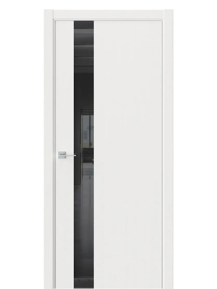 Двери WestStyle  "IN 2" Белое Дерево /Чёрное Lacobel /алюм.кромка ДО