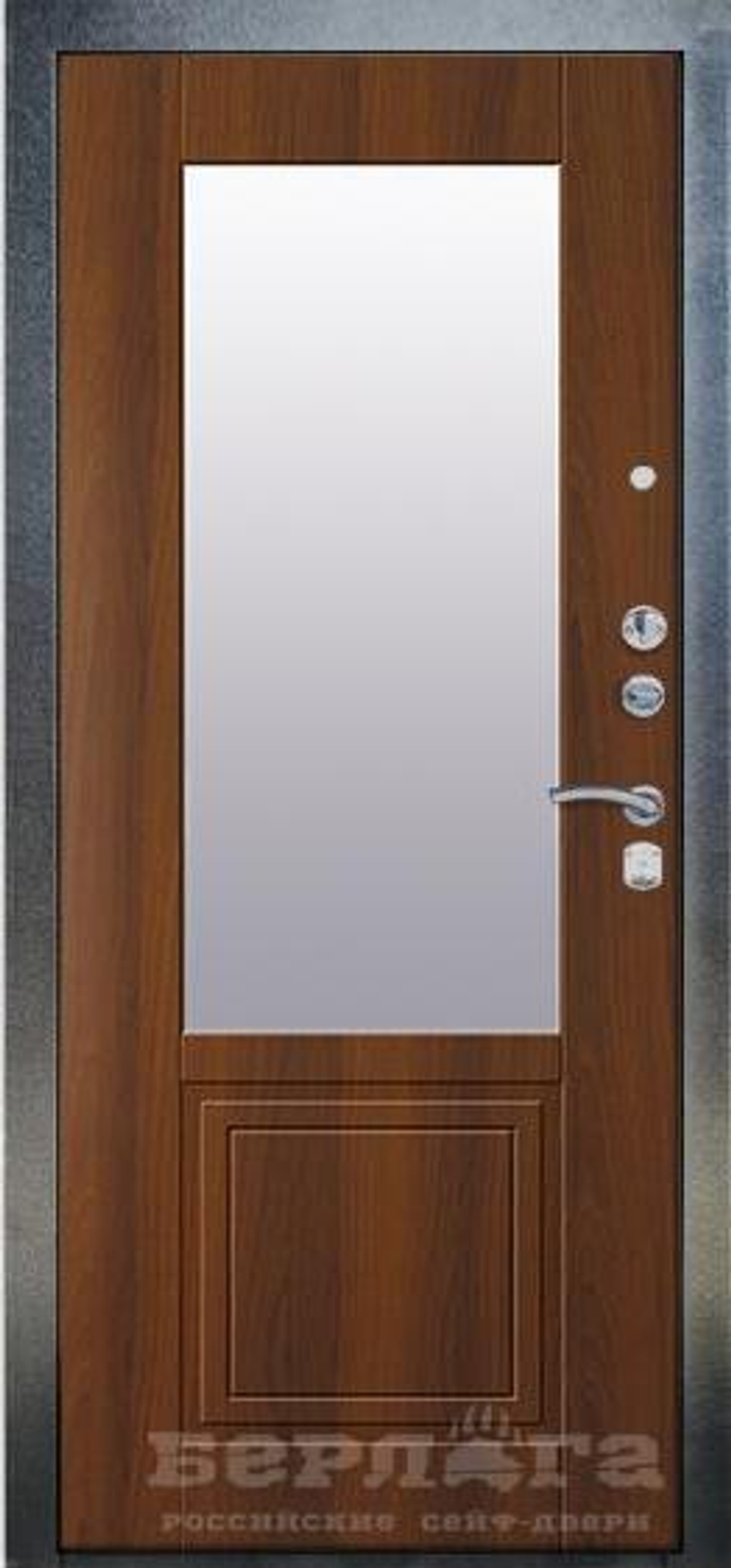 Сейф-дверь берлога оптима «гала» наружная панель с наличниками/коньяк статус с зеркалом
