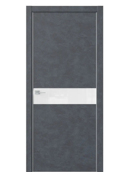 Двери WestStyle  "IN 1" Бетон Маренго /Аляска Lacobel /алюм.кромка ДО