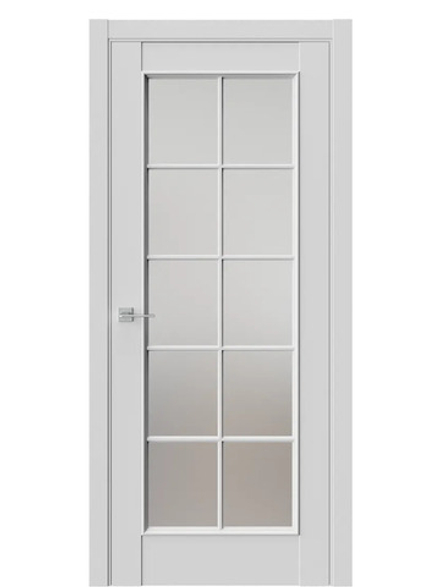 Двери WestStyle En 2 Emlayer серый / Белое Сатинат  ДО