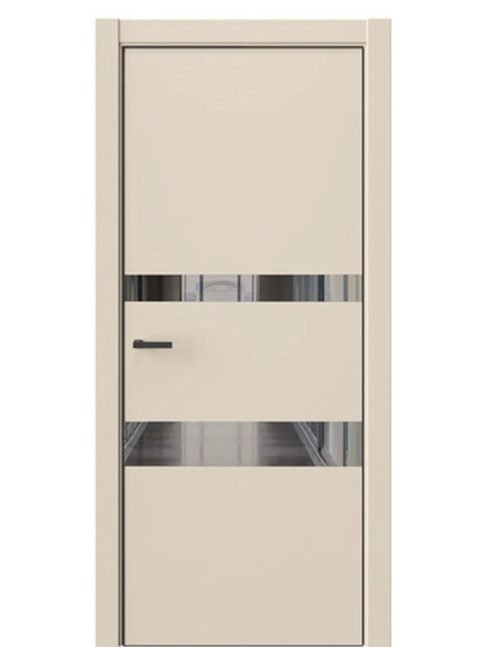 Двери WestStyle  "IN 16" Лазурный Песок /Зеркало графит /алюм.кромка  ДО