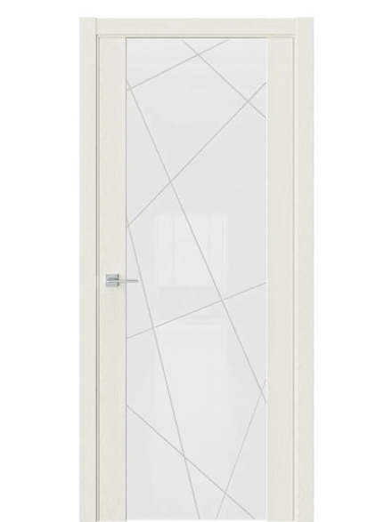 Двери WestStyle Е7  Дуб монтана/ Белое триплекс/ Гравировка Prime 1 ДО
