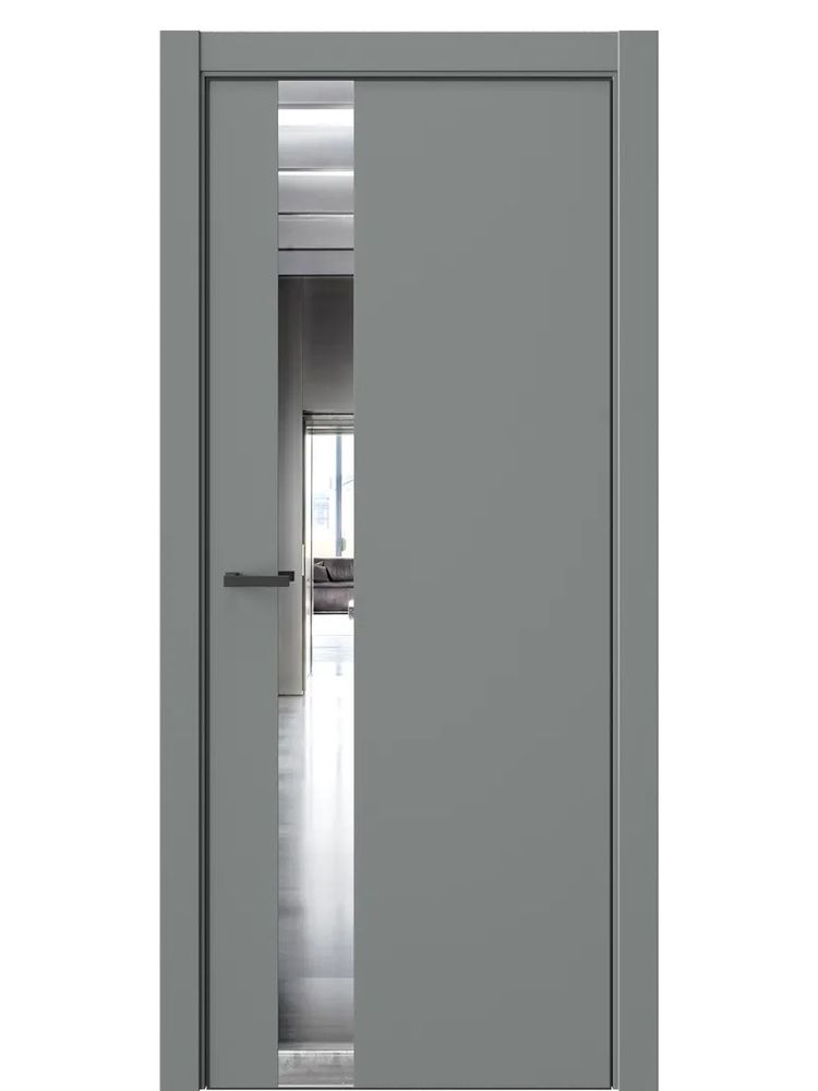 Двери WestStyle  "IN 2" Морская Галька /Зеркало /алюм.кромка  ДО