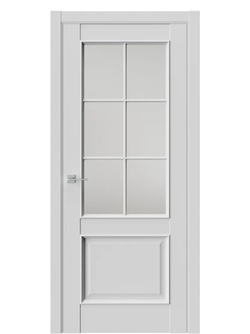 Двери WestStyle En 6 Emlayer серый / Белое Сатинат  ДО