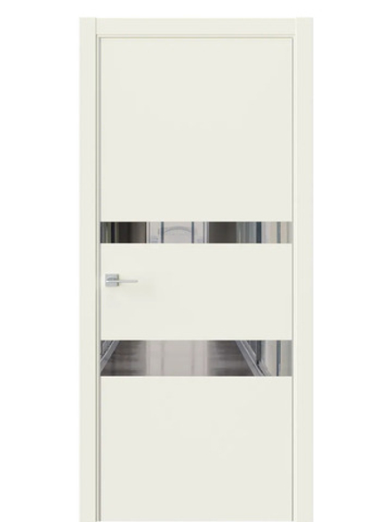 Двери WestStyle  "IN 16" EmLayer Бежевый /Зеркало графит /алюм.кромка  ДО