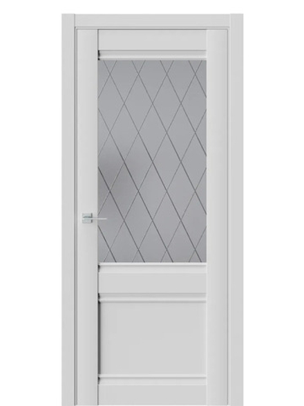 Двери WestStyle  "ChЕ 6" Emlayer Серый/белое сатинат  ДО