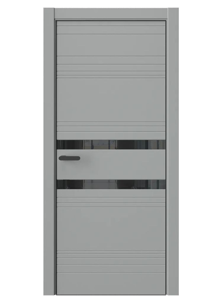 Двери WestStyle  "IN 13" Серая Гавань /Чёрное Lacobel /алюм.кромка  ДО