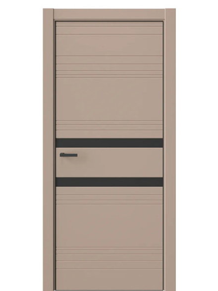 Двери WestStyle  "IN 13" Гляссе /Черное сатин Matelac /алюм.кромка  ДО