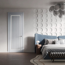 Двери WestStyle  LVT 3 FL Белая Вуаль/ Графит Сатинат ДО