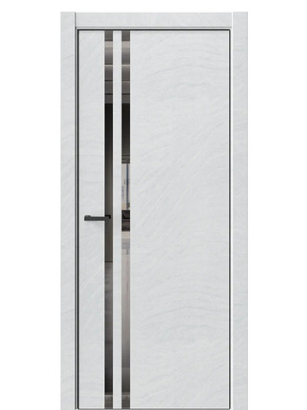 Двери WestStyle  "IN 37" Стоунлайн Лайт /Зеркало графит /алюм.кромка ДО