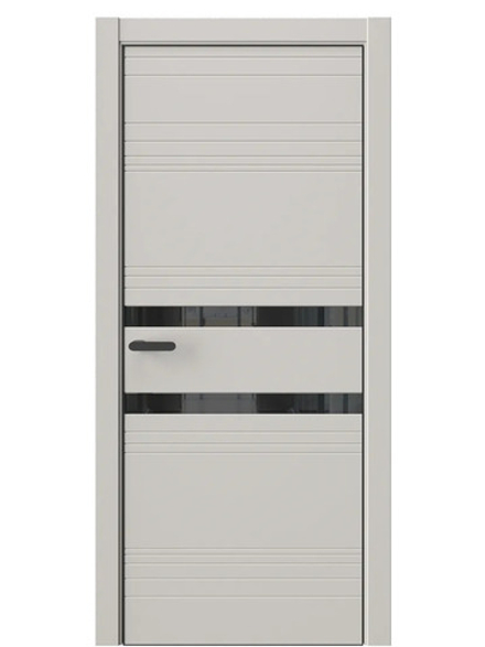 Двери WestStyle  "IN 13" Песчаный Рай /Чёрное Lacobel /алюм.кромка  ДО