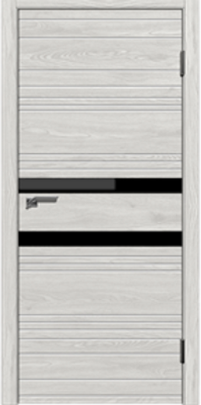 Межкомнатные двери ДУБРАВА Щитовые "Новелла-2" лиственница серая/черная лакобель