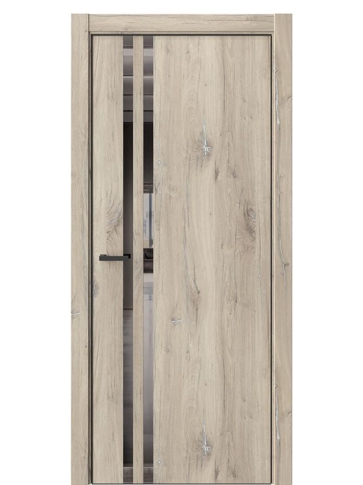Двери WestStyle  "IN 37" Дуб Мехико /Зеркало графит /алюм.кромка  ДО