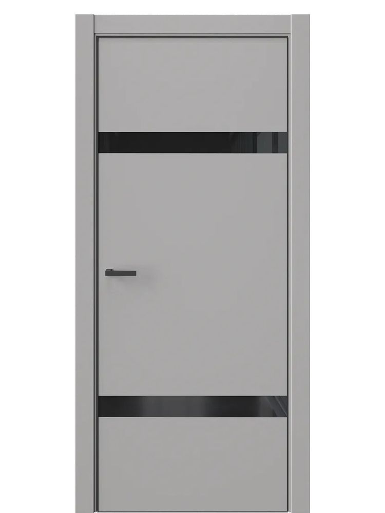 Двери WestStyle  "IN 3" Макиато /Чёрное Lacobel /алюм.кромка  ДО