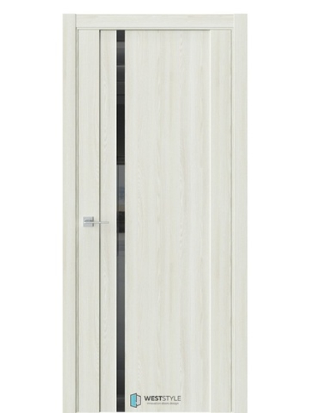 Двери WestStyle F31 Клён крем /Чёрное Lacobel  ДО