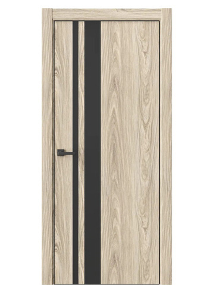 Двери WestStyle  "IN 38" Дуб Мюнстер /Черное сатин Matelac /алюм.кромка  ДО
