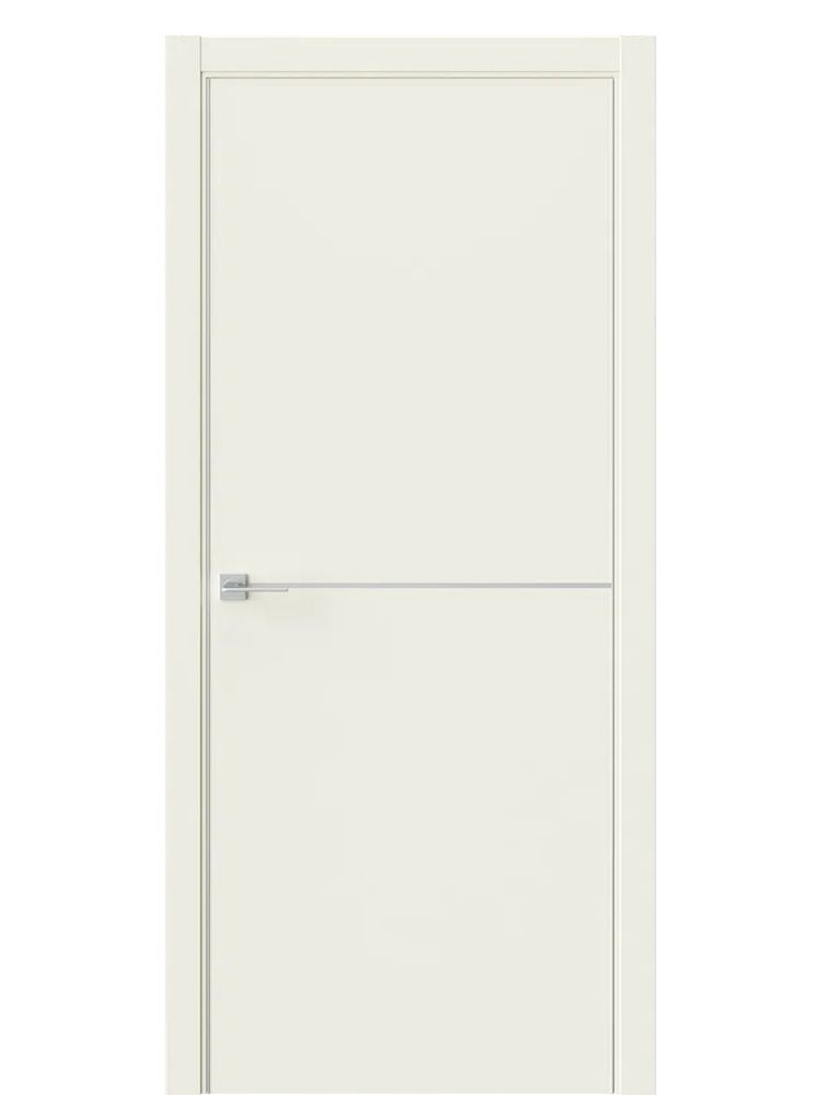 Двери WestStyle  "IN 39" EmLayer Бежевый /алюм.кромка  ДГ