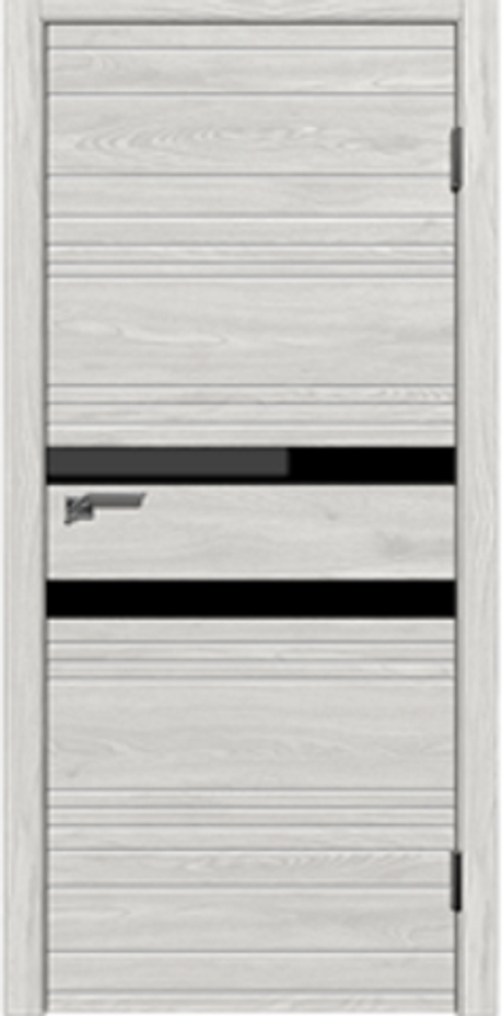 Межкомнатные двери ДУБРАВА Щитовые "Новелла-2" лиственница серая/черная лакобель