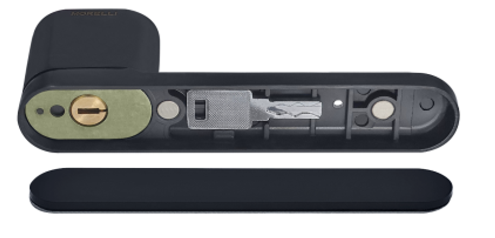 Дверные ручки MORELLI MH-62-R50 MARACANA  с фиксатором Цвет - Черный