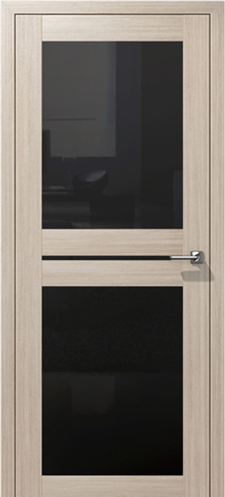 Межкомнатные двери ВОСХОД "ОМЕГА" С Амурская лиственница черное стекло ДО