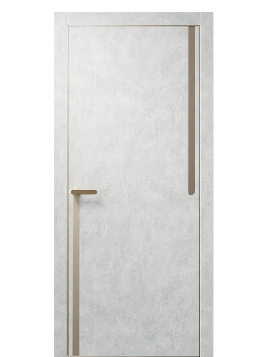 Двери WestStyle  "IN М2.3" Бетон Смоки /молдинг /алюм.кромка  ДГ