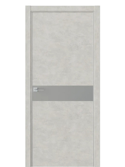 Двери WestStyle  "IN 1" Бетон Смоки /Зеркало сатин графит /алюм.кромка ДО