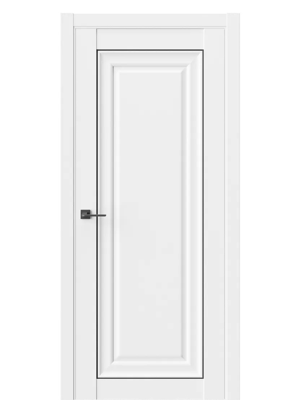 Двери WestStyle HR1 F Emlayer белый /молдинг черный  ДГ