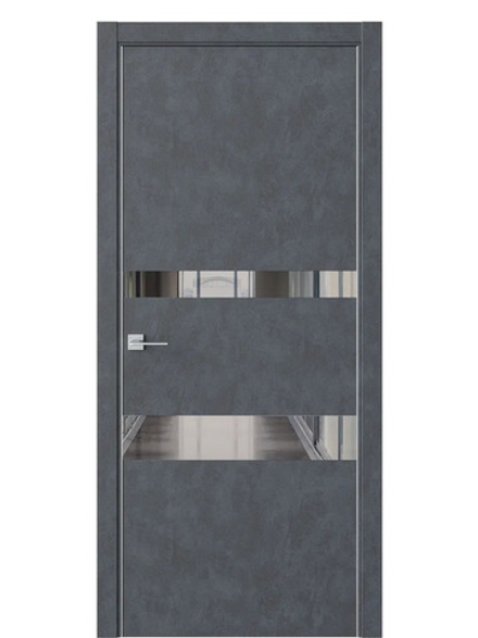 Двери WestStyle  "IN 16" Бетон Маренго/Зеркало Графит /алюм.кромка ДО