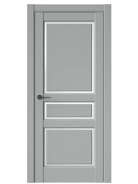 Двери WestStyle  LVT 5 Серая Гавань/ Белое Сатинат ДО