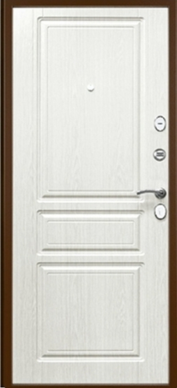 Сейф-дверь "титан"  металл медный антик/мдф 6мм ясень белоснежный